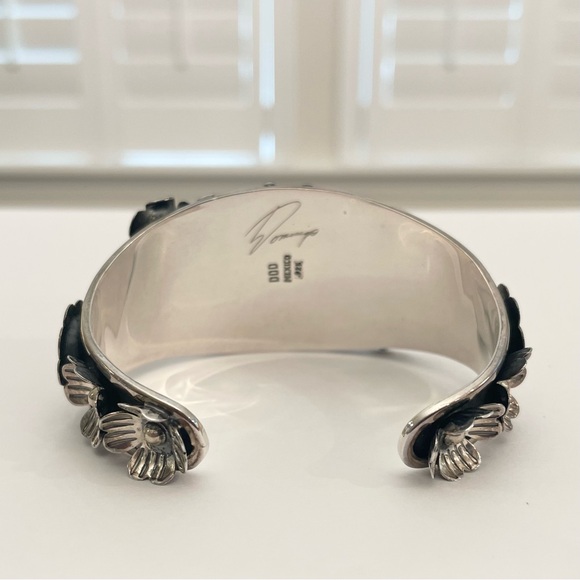 Domingo Sterling Silver Butterfly Turquoise Cuff Bracelet - Picture 6 of 13